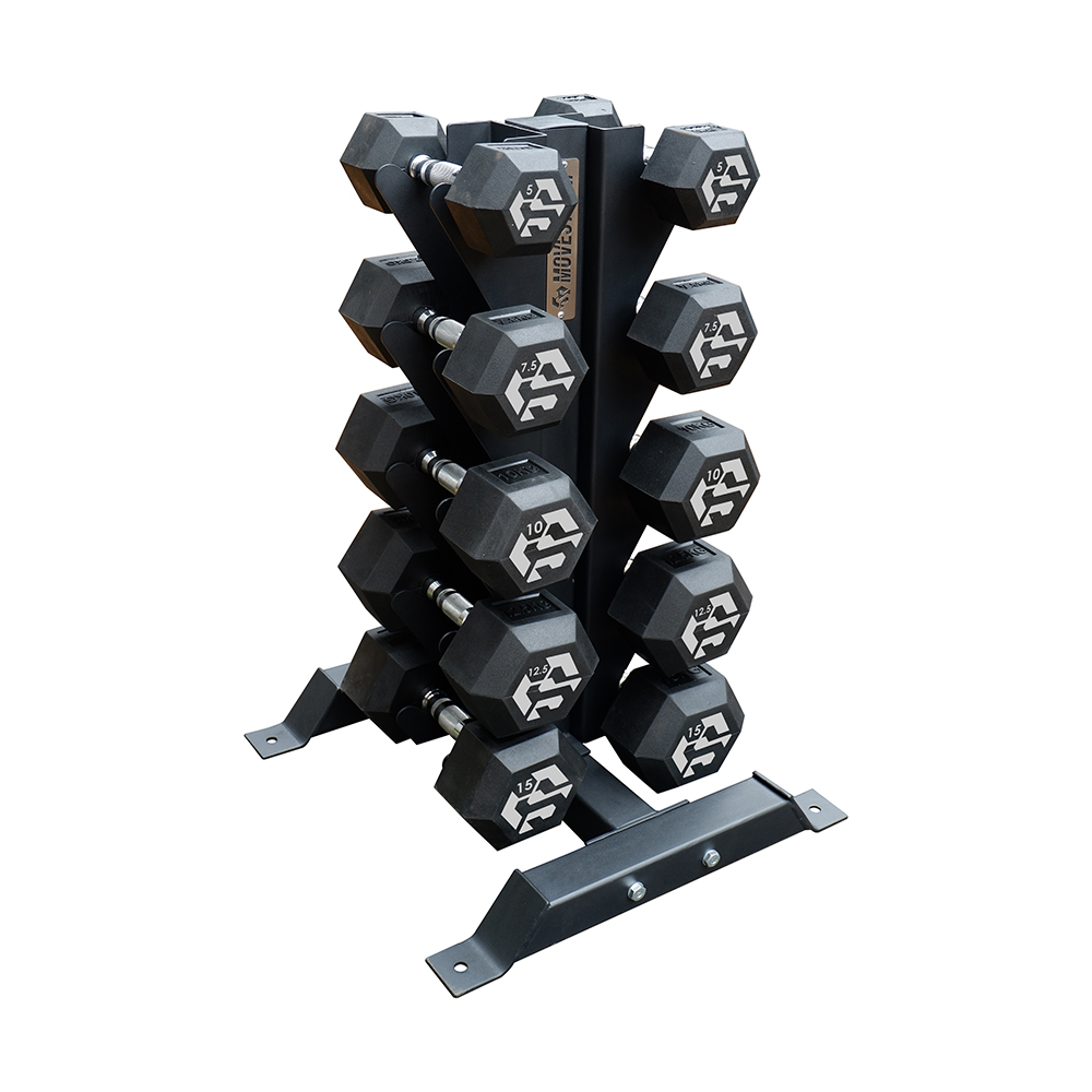 movestorm hex dumbbell at storage
