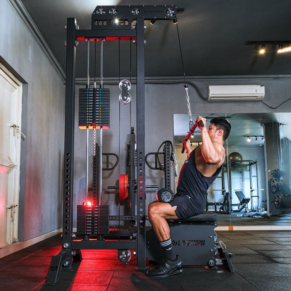 Raptor Lat Pull down talent 3 Movestorm RAPTOR Lat Pulldown Machine with weight stack