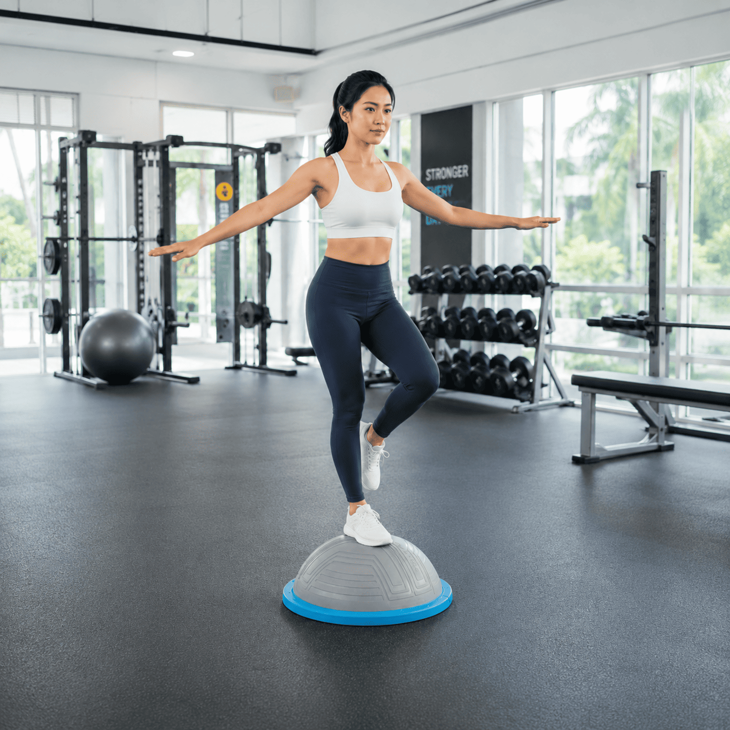 Livepro Balance Trainer gallery 3 Woman performing single leg balance exercise on LIVEPRO Balance Trainer